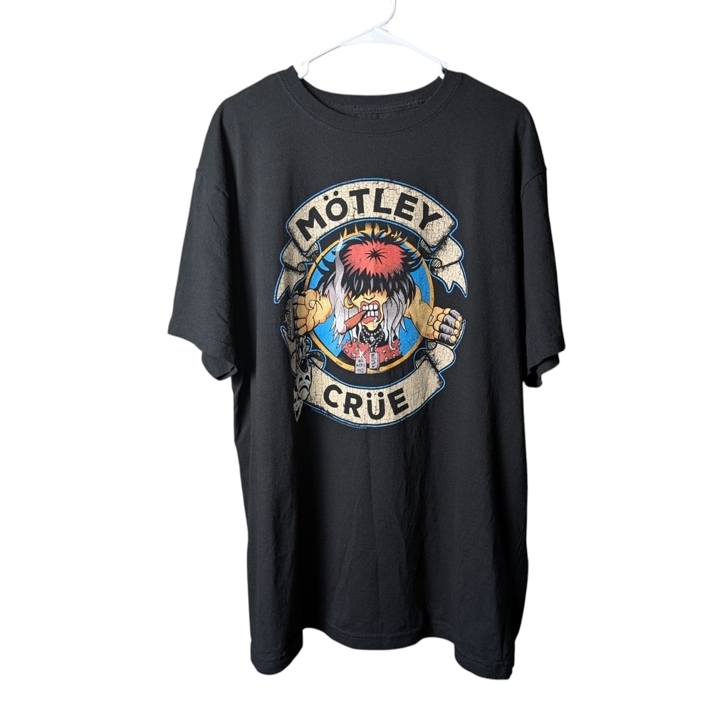 Mötley Crüe Graphic Black T-Shirt Men's XXL Retro 80s Rock N Roll Goth Band Tee